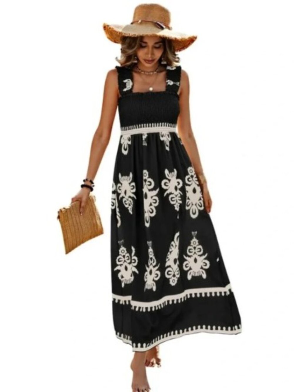 PRETTY GARDEN Women's Square Neck Sleeveless Maxi Dress - Picture 11 of 11